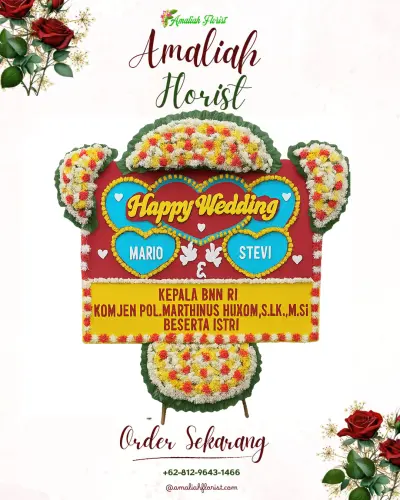 Karangan Papan Bunga Pernikahan di Kotamatsum Iii